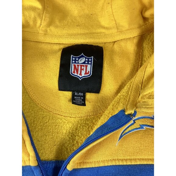 Los Angeles Chargers NFL Hoodie*XL*Blue/Yellow Fleece Zip-Up Mens Sweatshirt - Picture 2 of 10